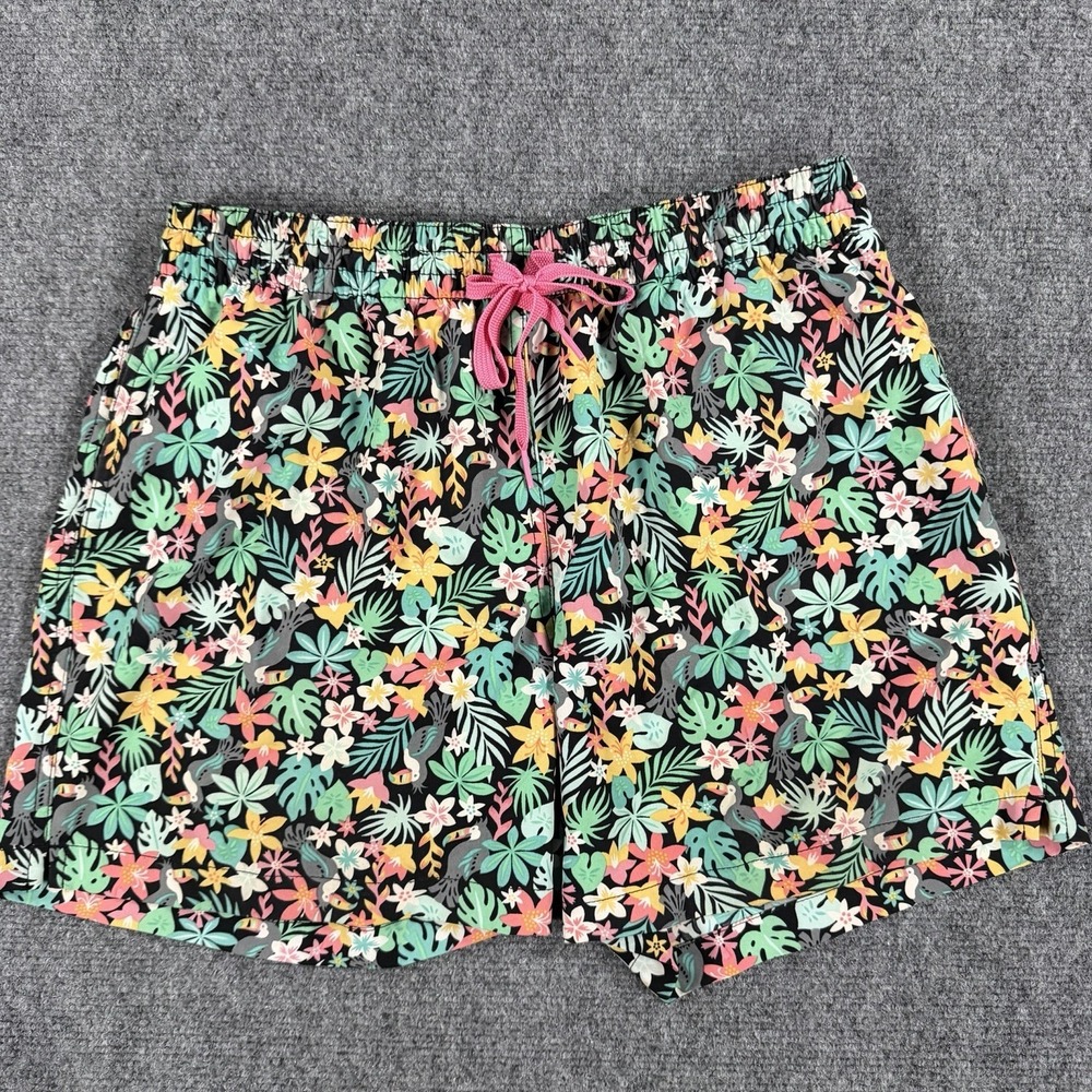 Chubbies Swim Trunks Mens Medium Floral Tucan‎ Bird Tropical Lined 5.5" Inseam